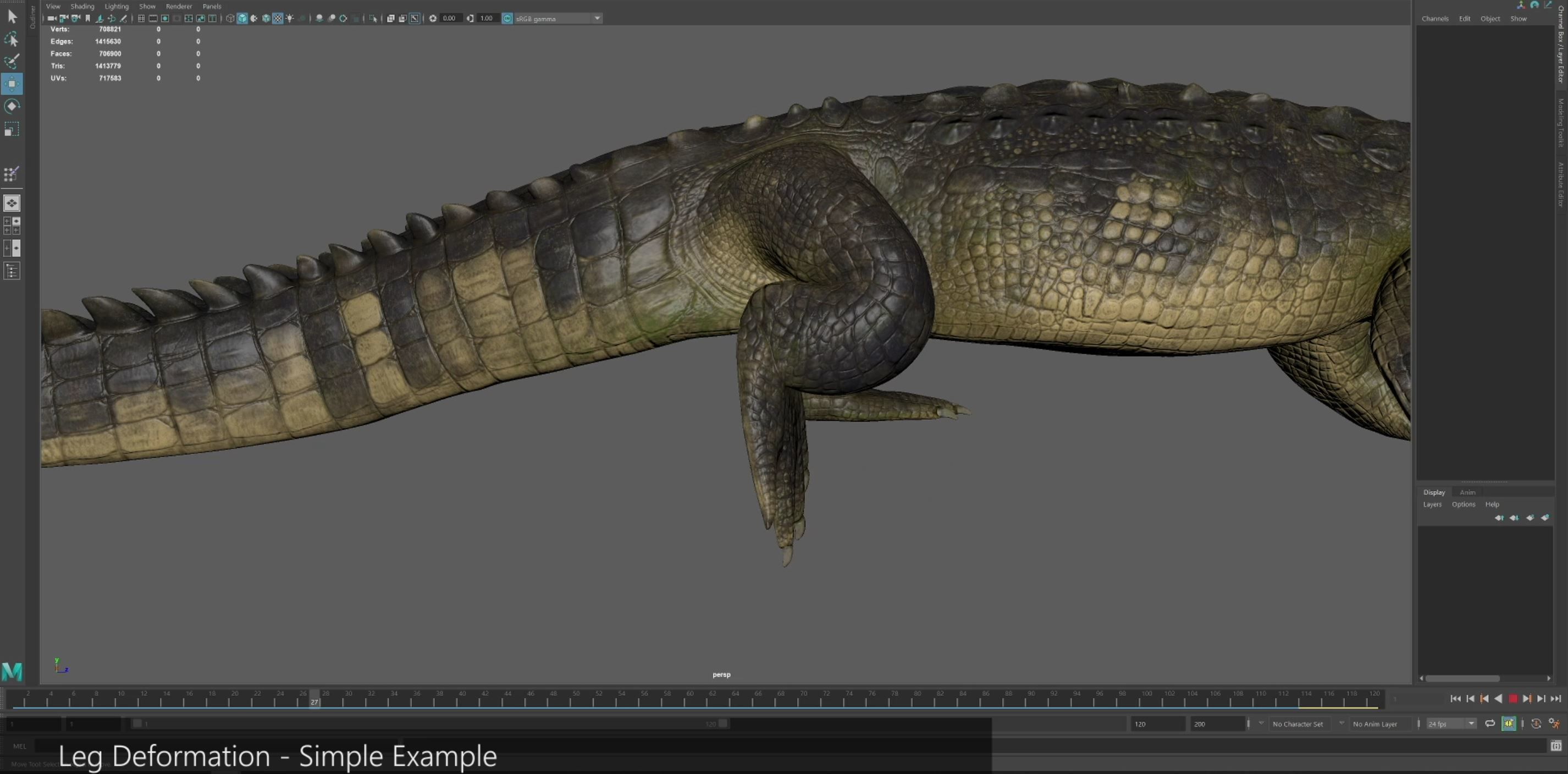 Realistic Crocodile Rig 3D model_28