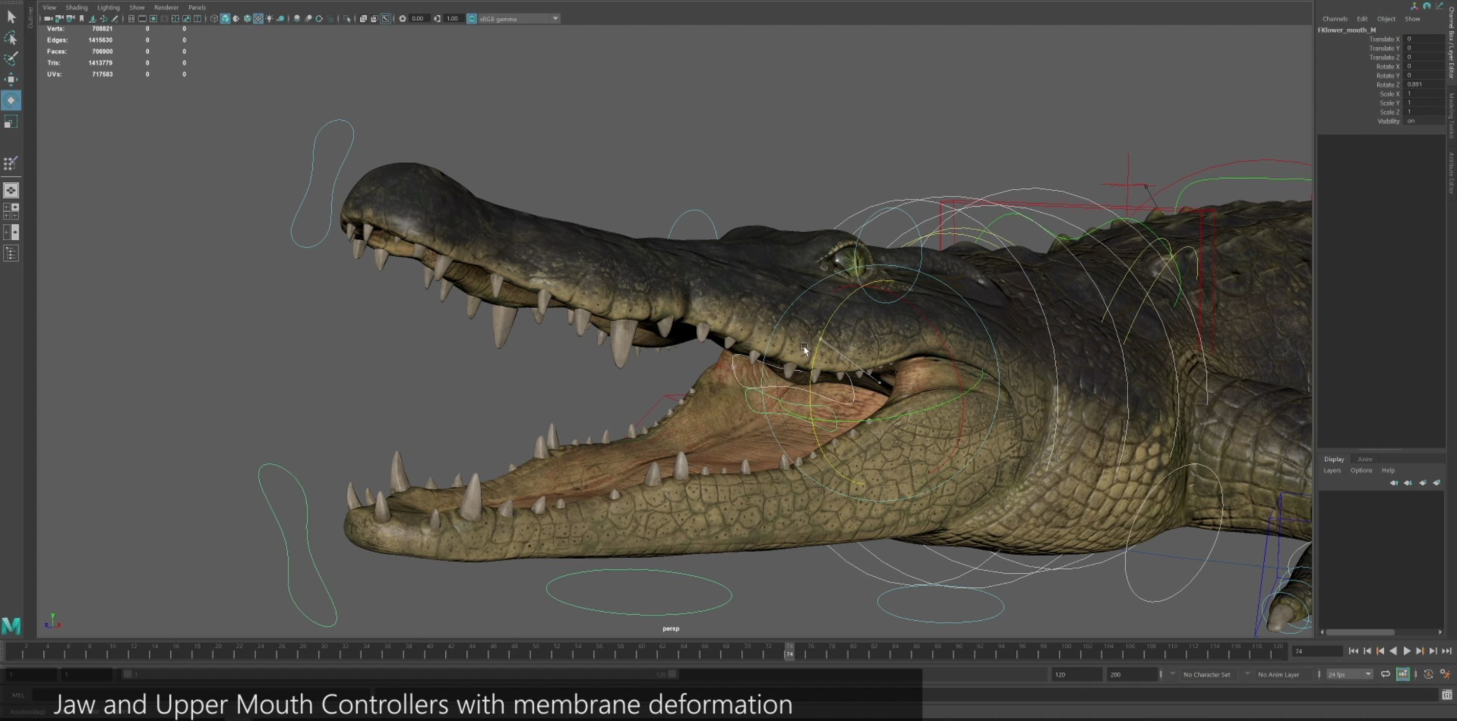 Realistic Crocodile Rig 3D model_27