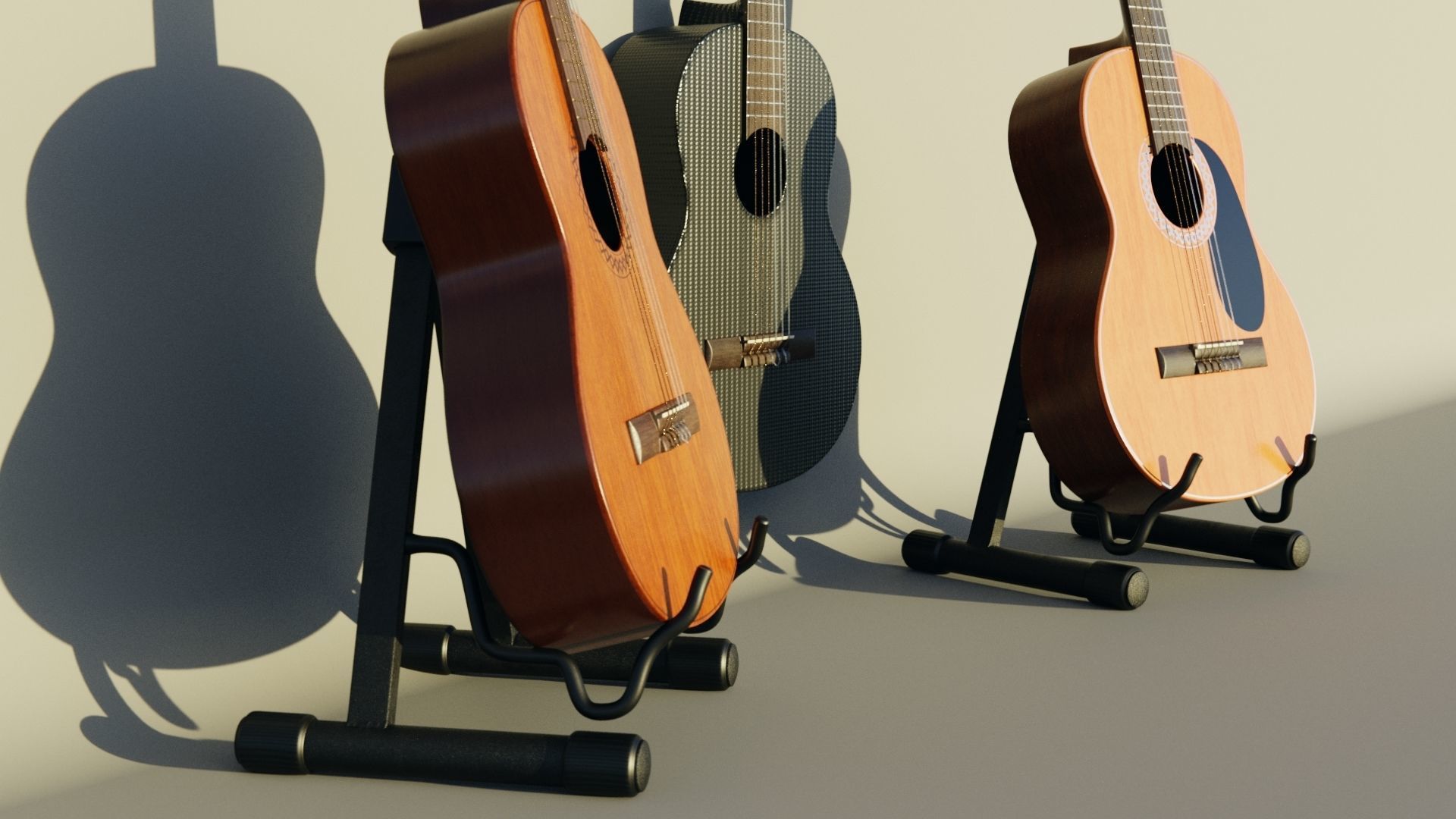 guitars with racks 3D model_6