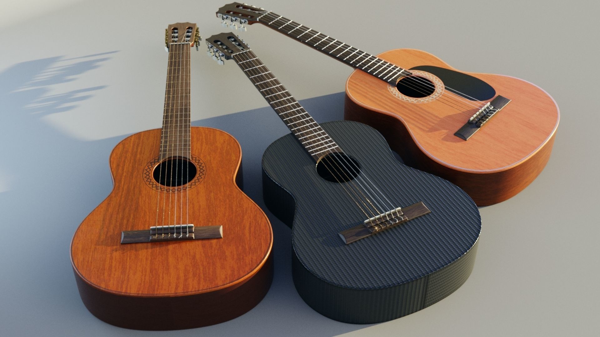 guitars with racks 3D model_2