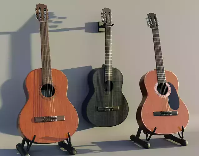 guitars with racks 3D model