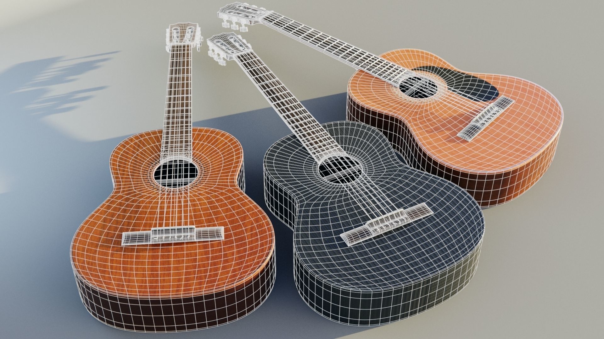 guitars with racks 3D model_3