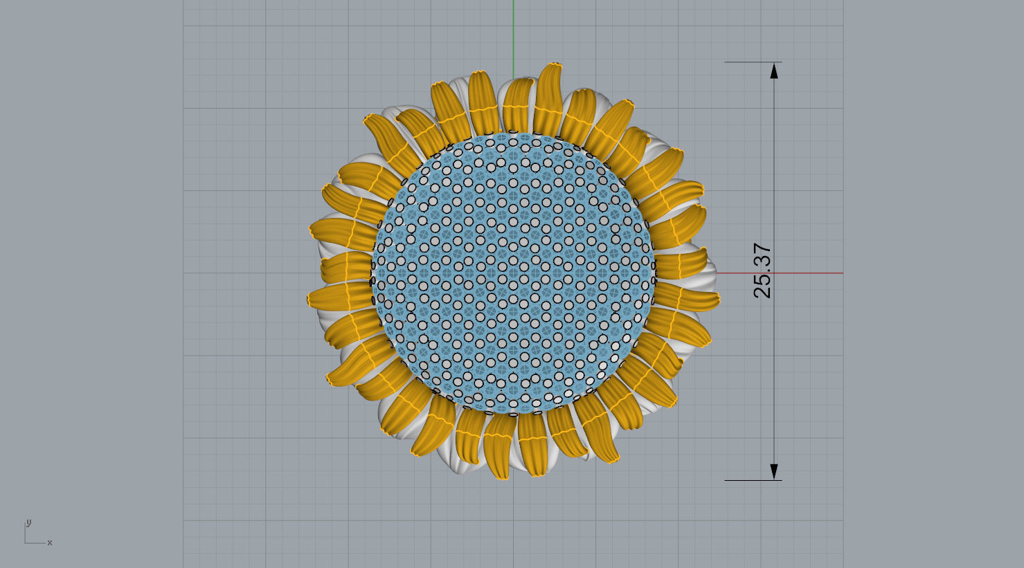  ring 3D print model sunflower 3D print model_6