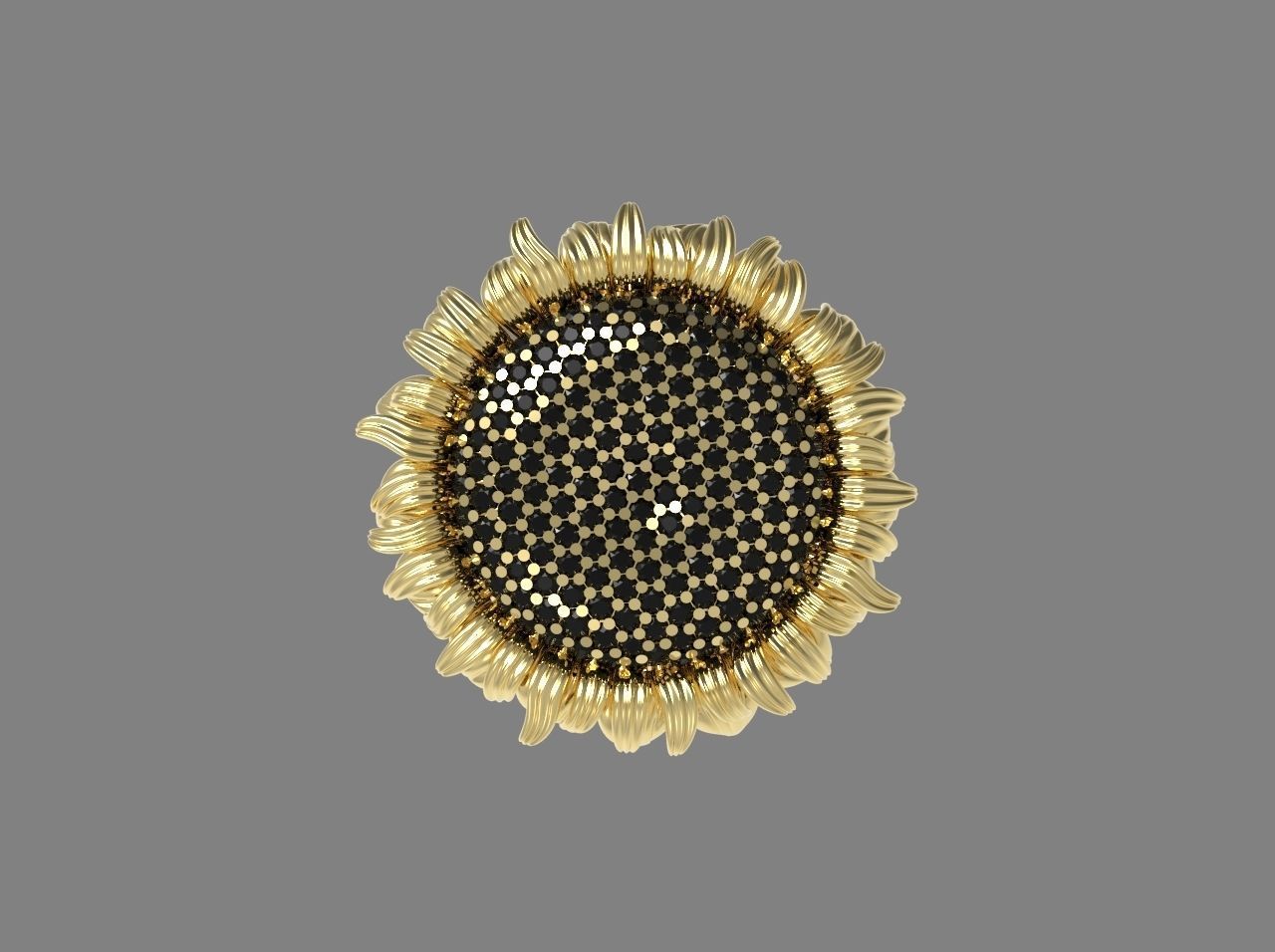  ring 3D print model sunflower 3D print model_1
