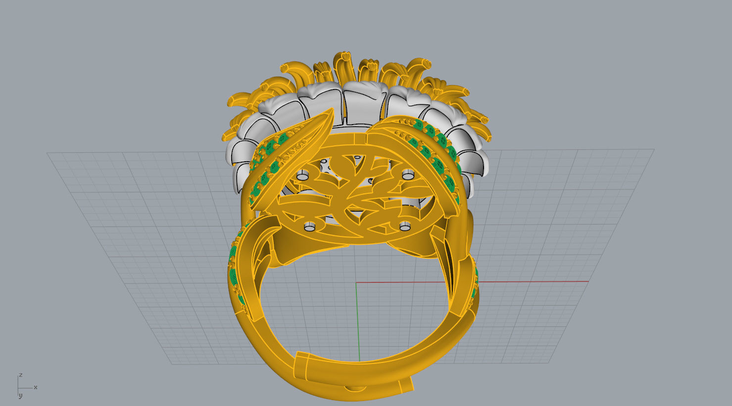  ring 3D print model sunflower 3D print model_15
