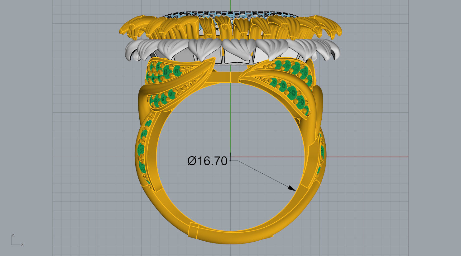  ring 3D print model sunflower 3D print model_12