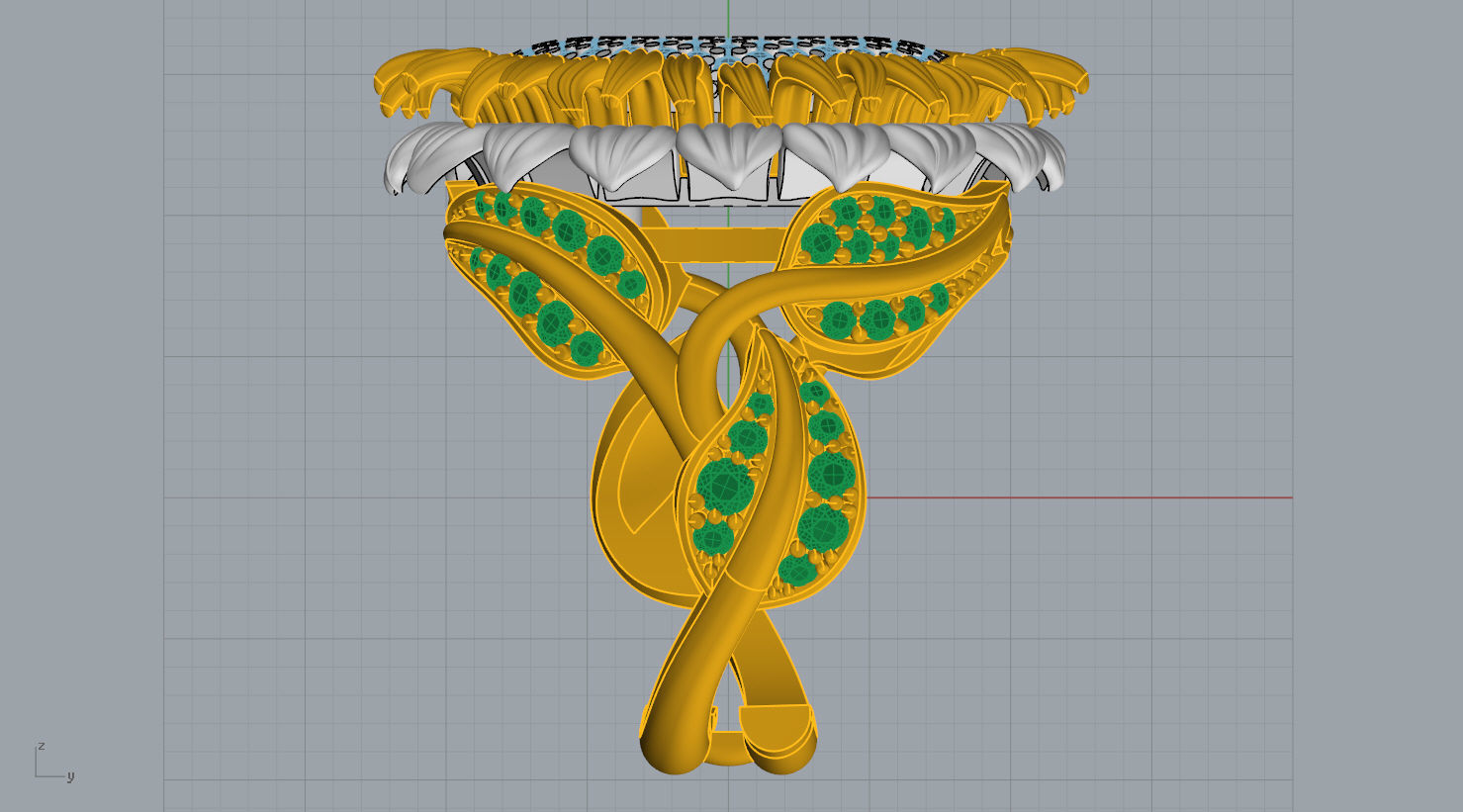  ring 3D print model sunflower 3D print model_13