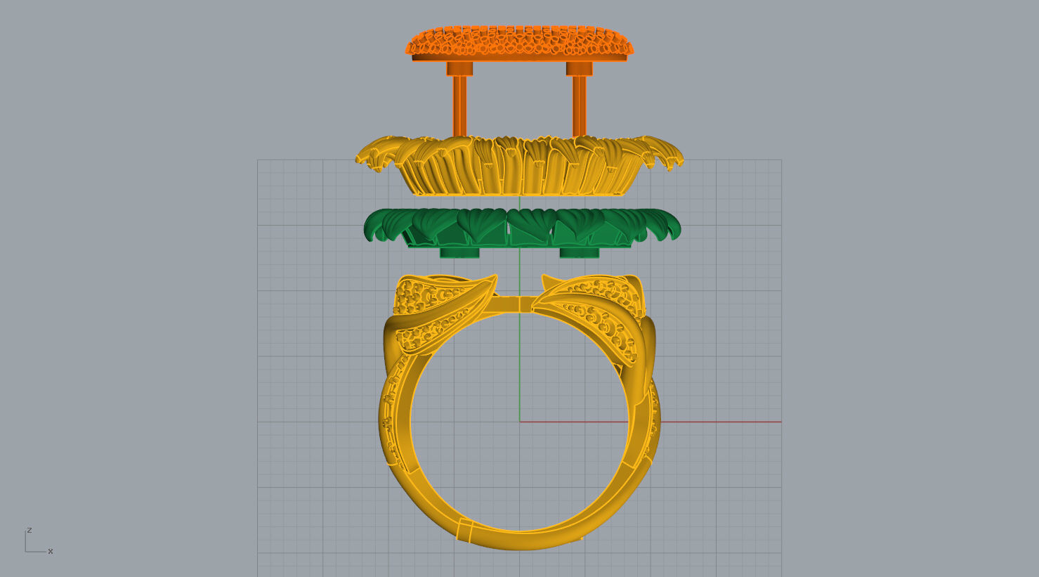  ring 3D print model sunflower 3D print model_17