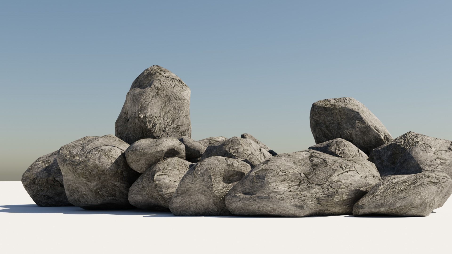 11 LowPoly realistic Rocks Nature Assets Low-poly 3D model_7