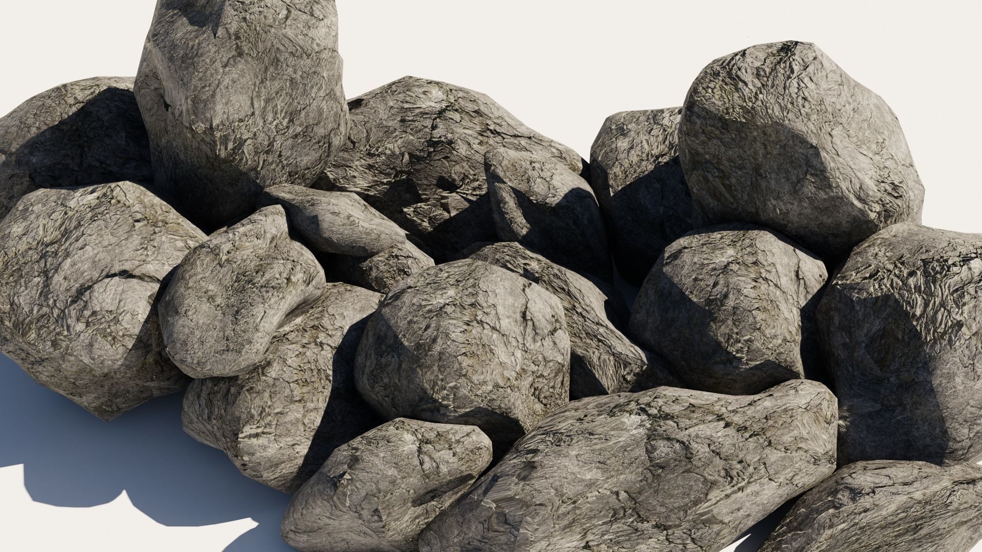 11 LowPoly realistic Rocks Nature Assets Low-poly 3D model_6