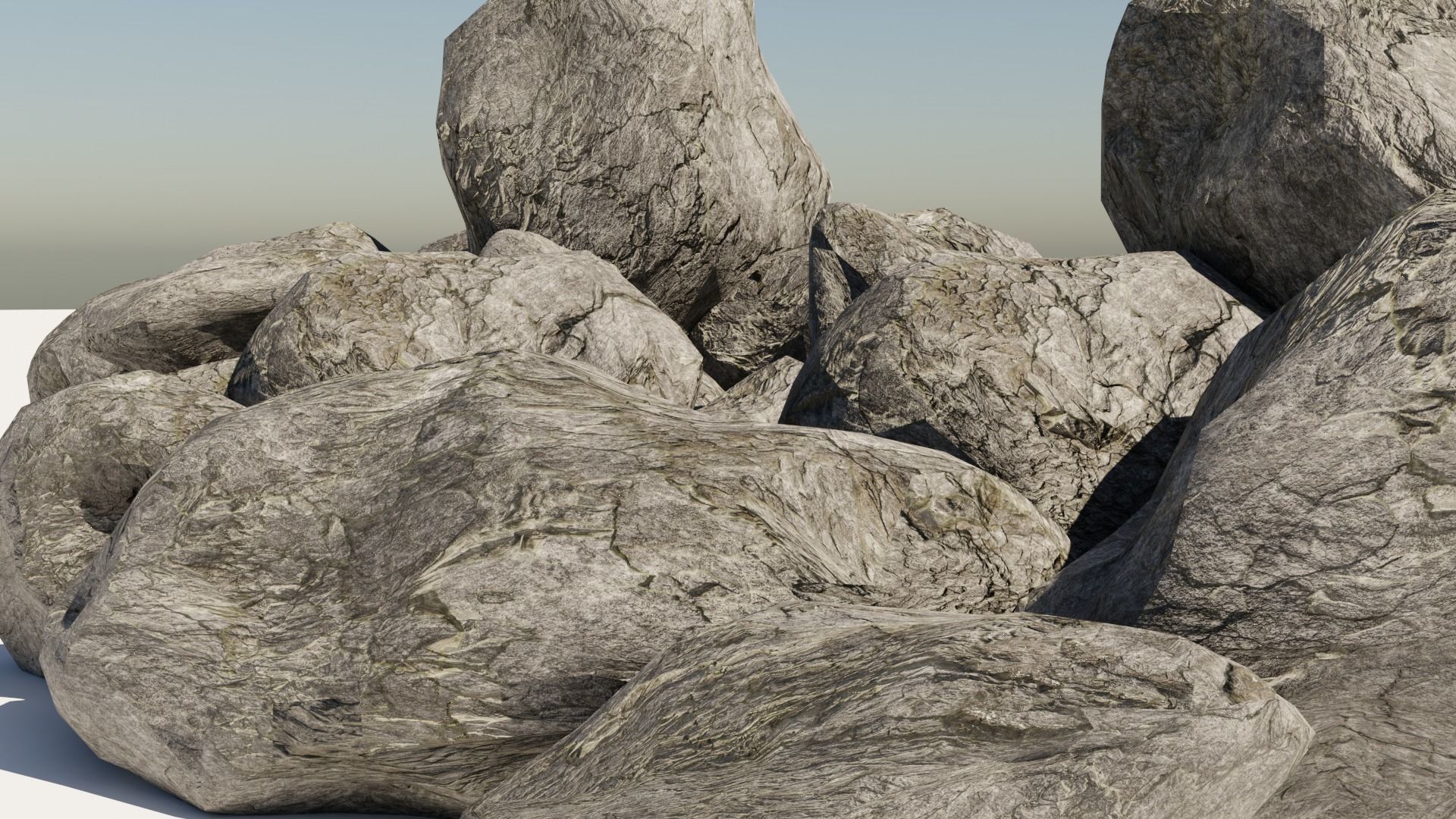 11 LowPoly realistic Rocks Nature Assets Low-poly 3D model_8
