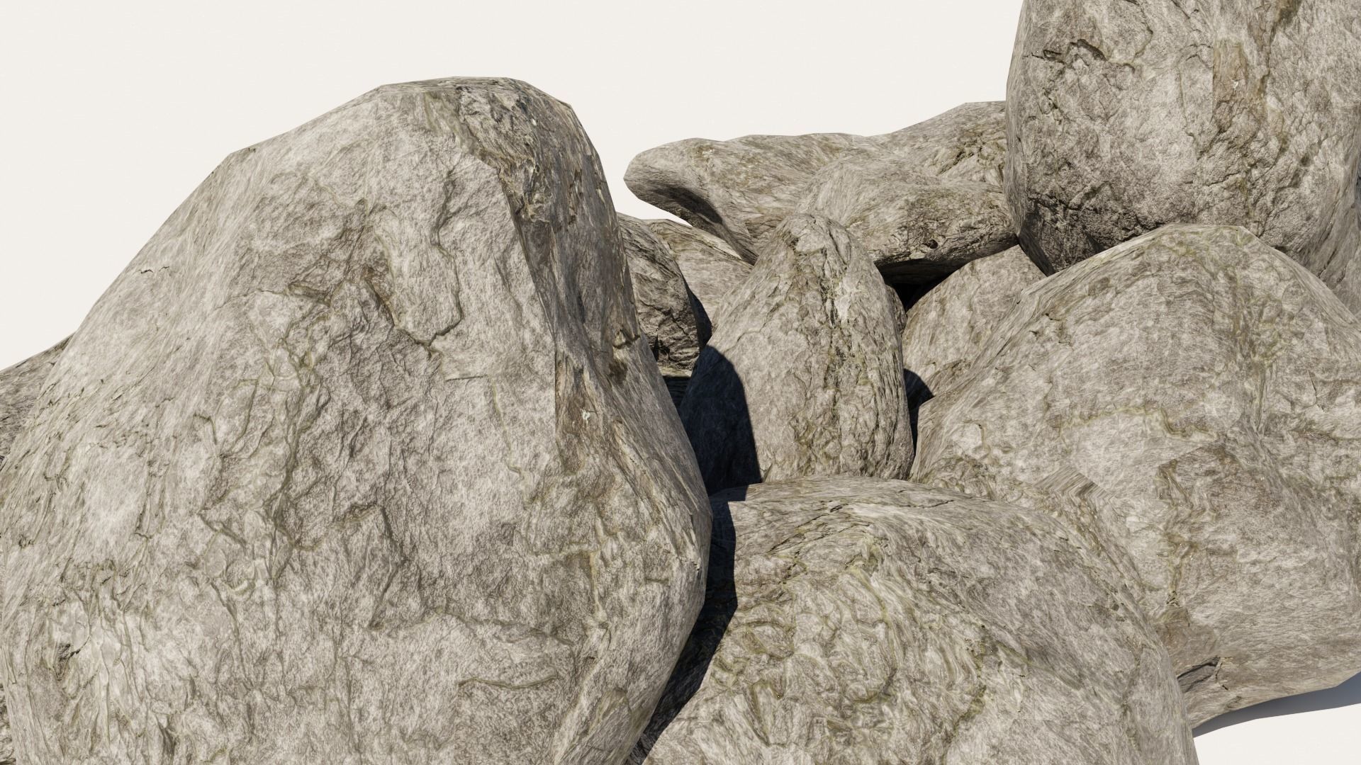 11 LowPoly realistic Rocks Nature Assets Low-poly 3D model_4