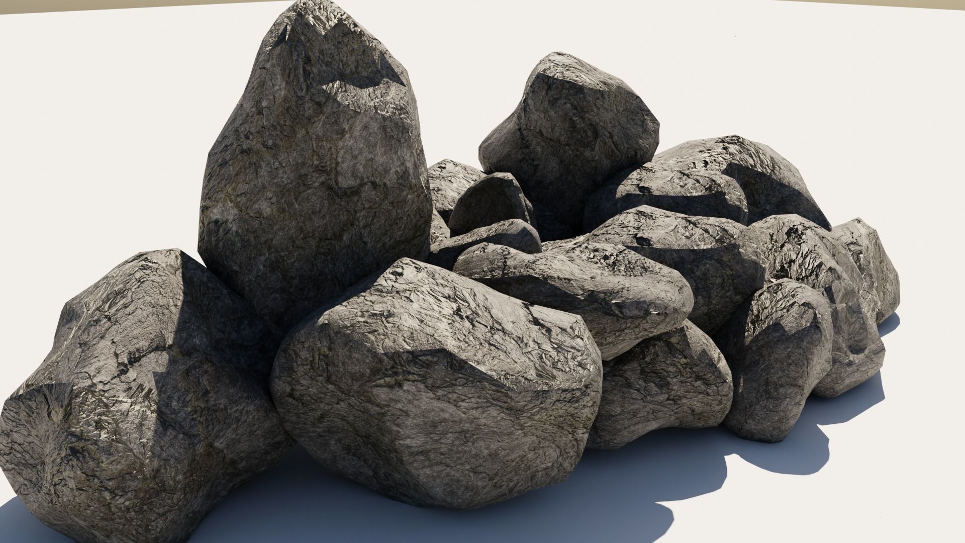 11 LowPoly realistic Rocks Nature Assets Low-poly 3D model_3
