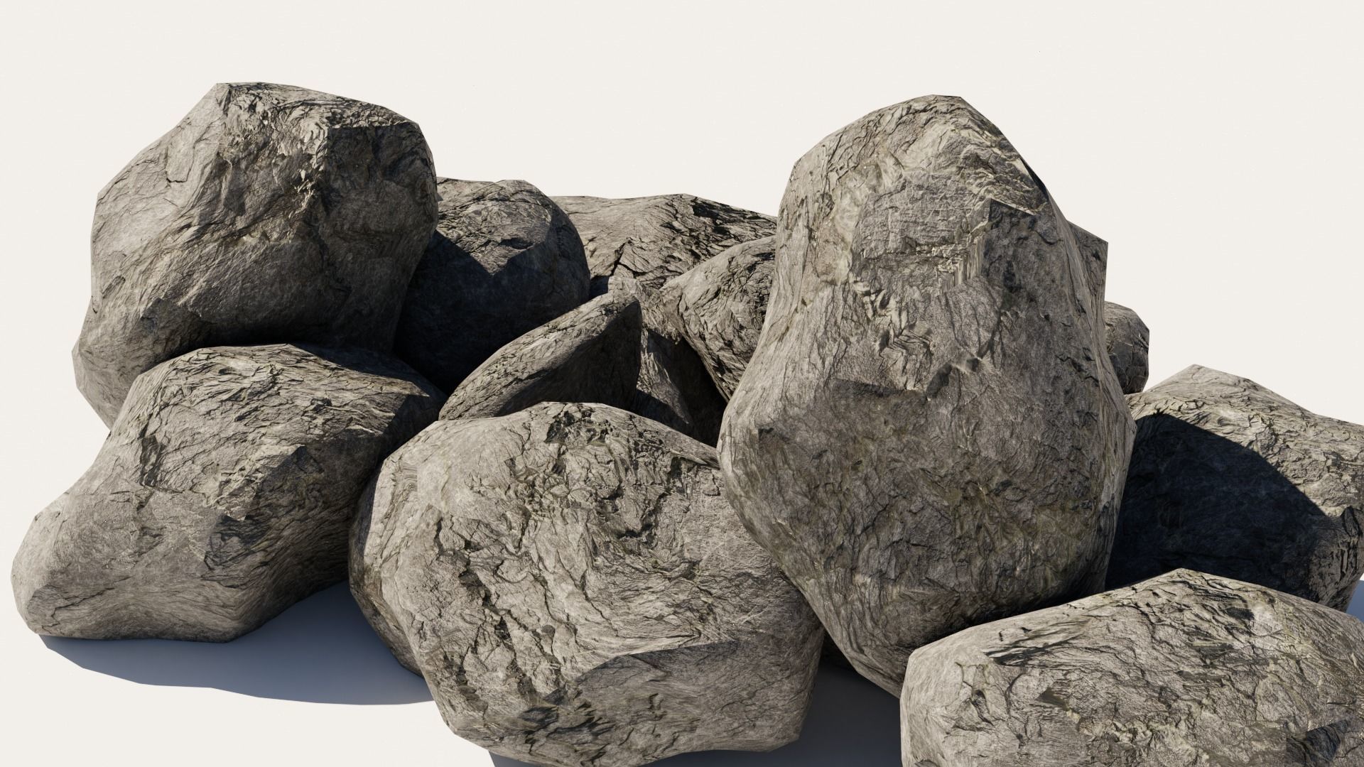 11 LowPoly realistic Rocks Nature Assets Low-poly 3D model_5
