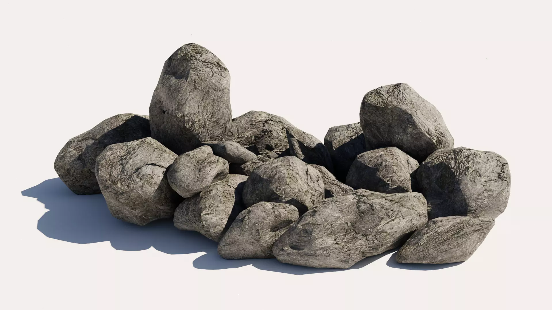 11 LowPoly realistic Rocks Nature Assets Low-poly 3D model_0