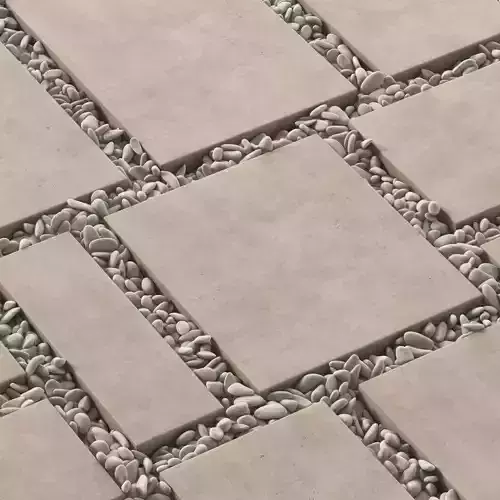 Paving tile square pebble n2 3D model