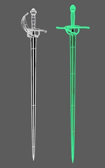Side Swords - Early Rapiers 3D model_3