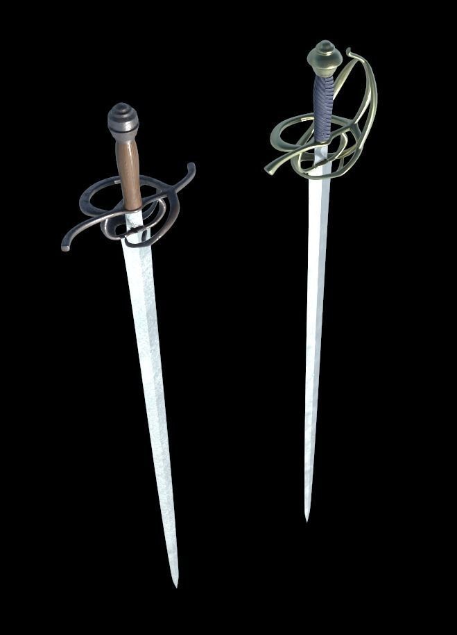 Side Swords - Early Rapiers 3D model_2
