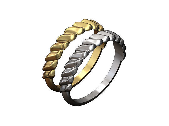Twisted wave pattern band 3D print model
