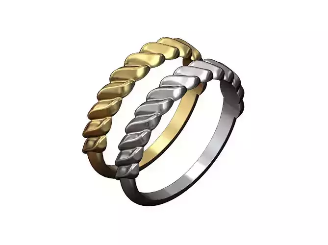 Twisted wave pattern band 3D print model