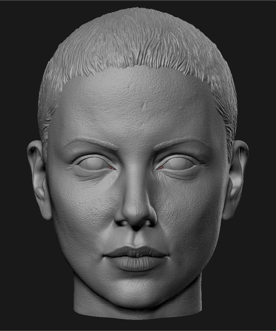 Charlize Theron Furiosa head 3D print model_2