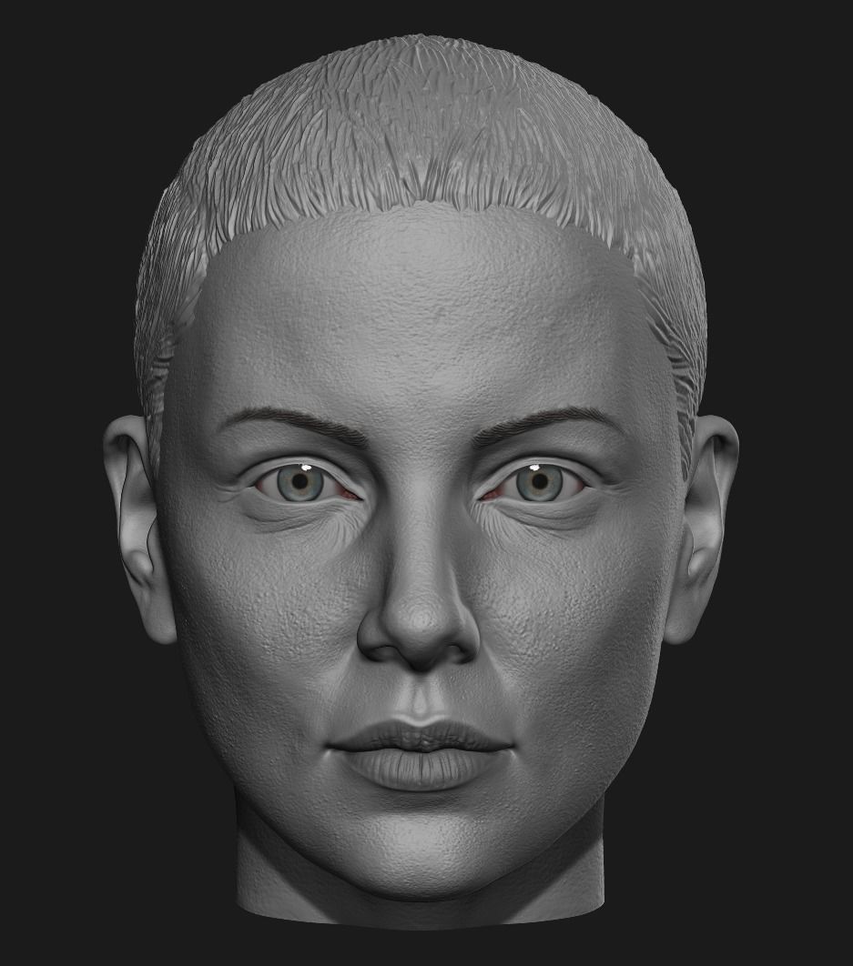 Charlize Theron Furiosa head 3D print model_1