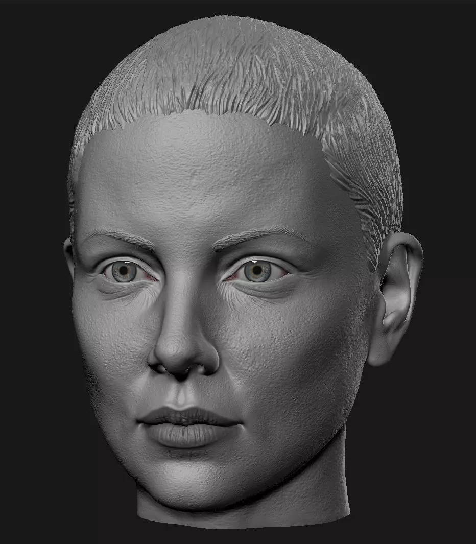 Charlize Theron Furiosa head 3D print model_0