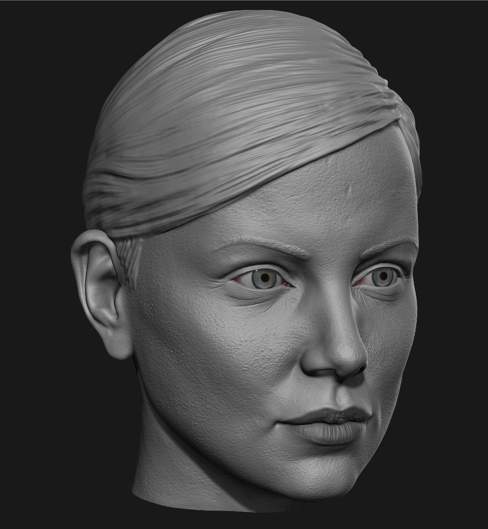 Charlize Theron Furiosa head 3D print model_6