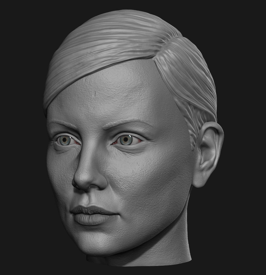 Charlize Theron Furiosa head 3D print model_5