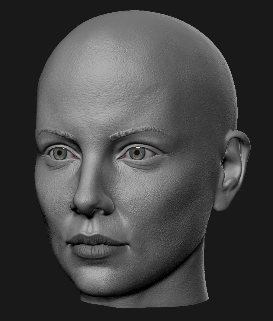 Charlize Theron Furiosa head 3D print model_8