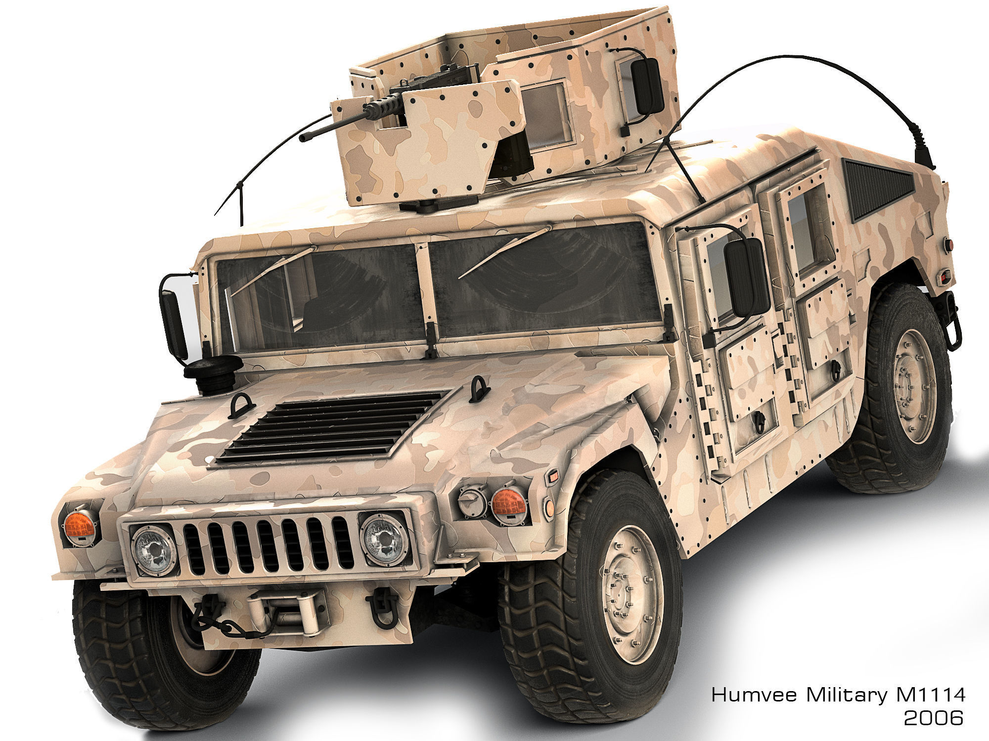 Humvee Military M1114  3D model_2