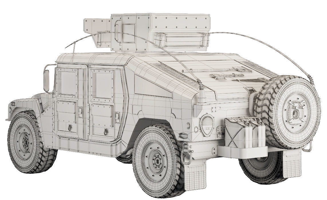 Humvee Military M1114  3D model_9