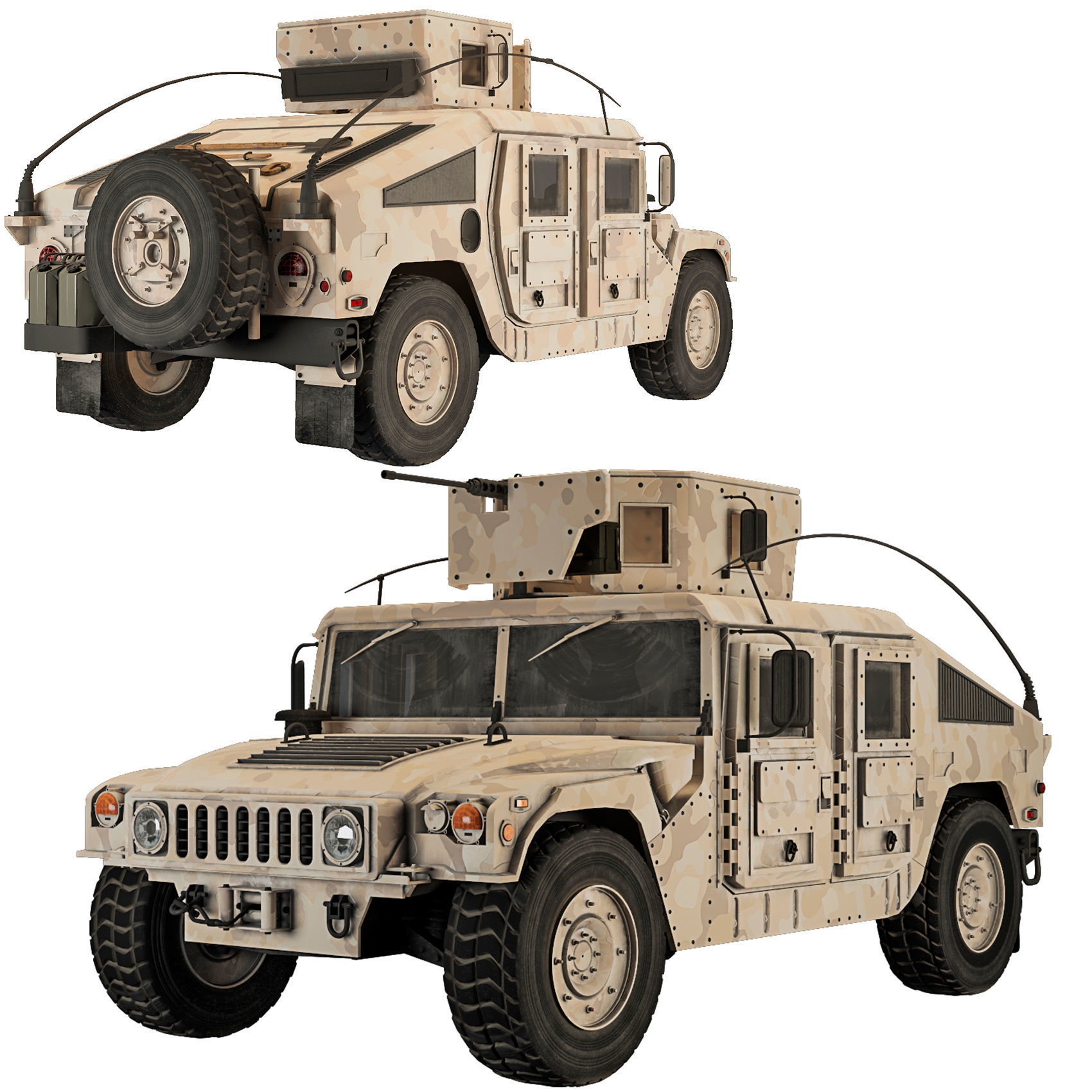 Humvee Military M1114  3D model_4