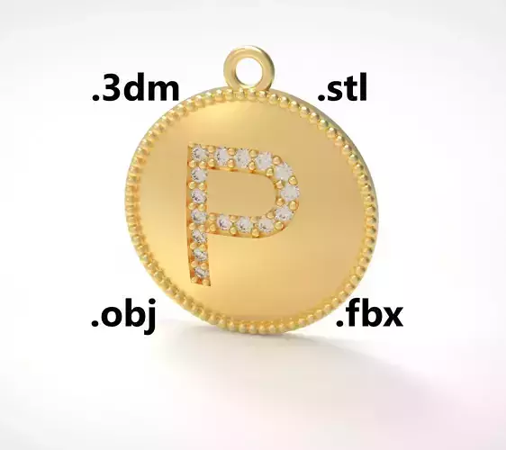 Model 181 Alphabets Necklace  The Letter P Necklace Camber 3D print model