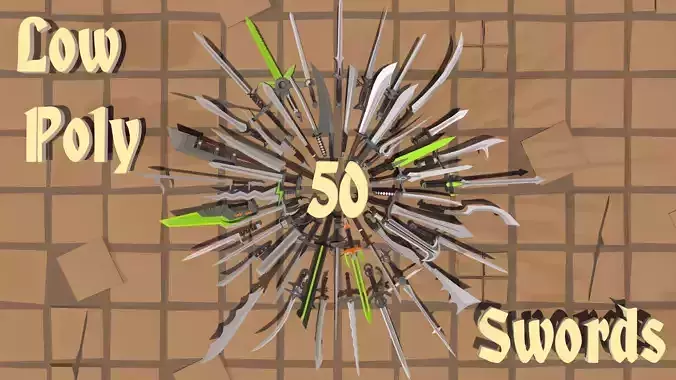 50 Low Poly Swords