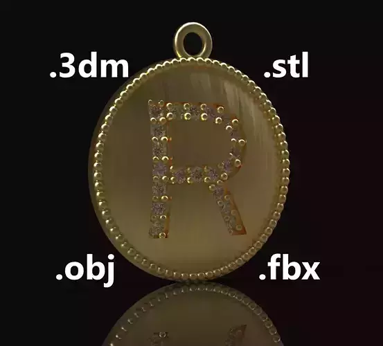 Model 182 Alphabets Necklace  The Letter R Necklace Camber 3D print model