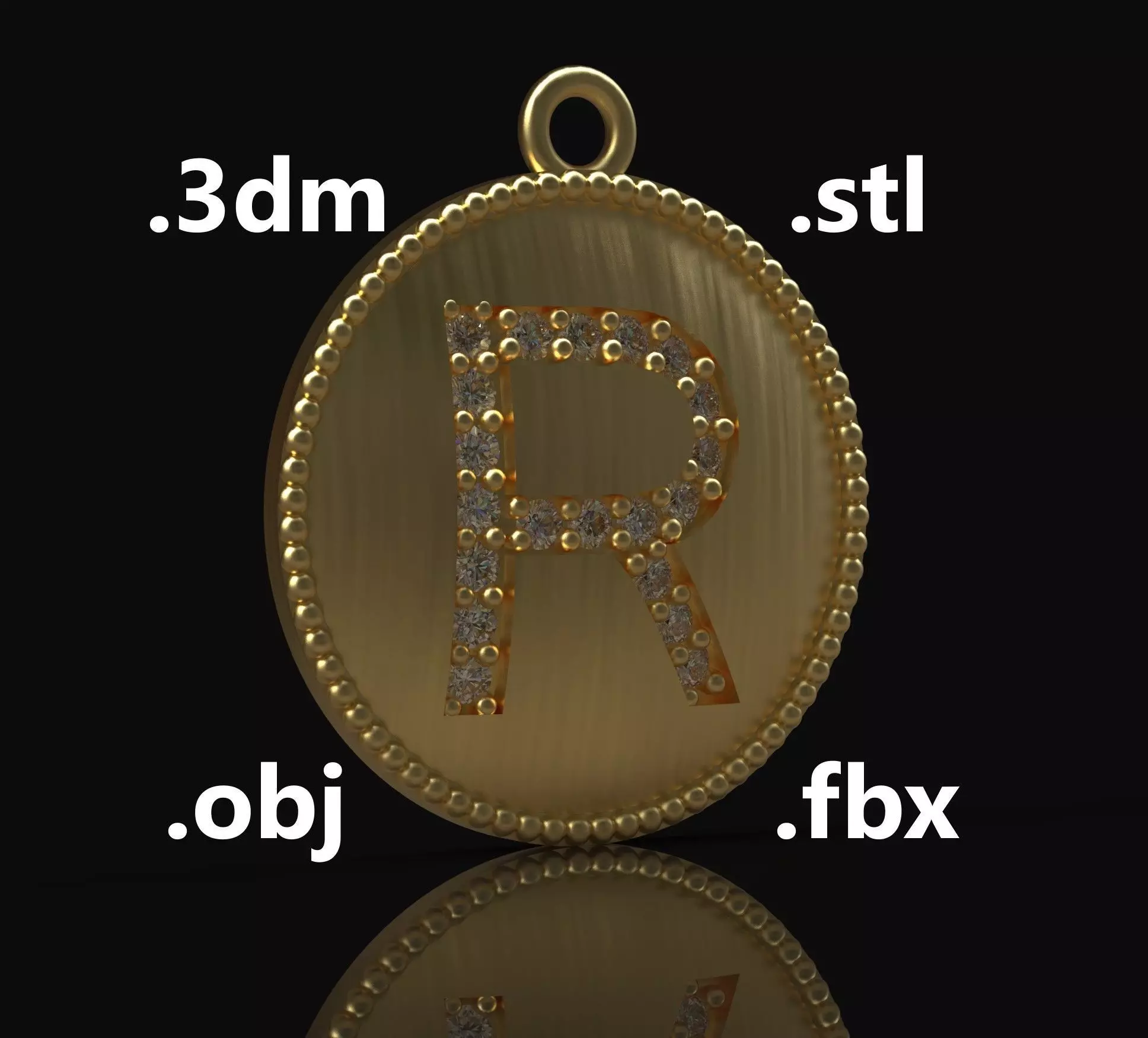 Model 182 Alphabets Necklace The Letter R Necklace Camber 3D print model