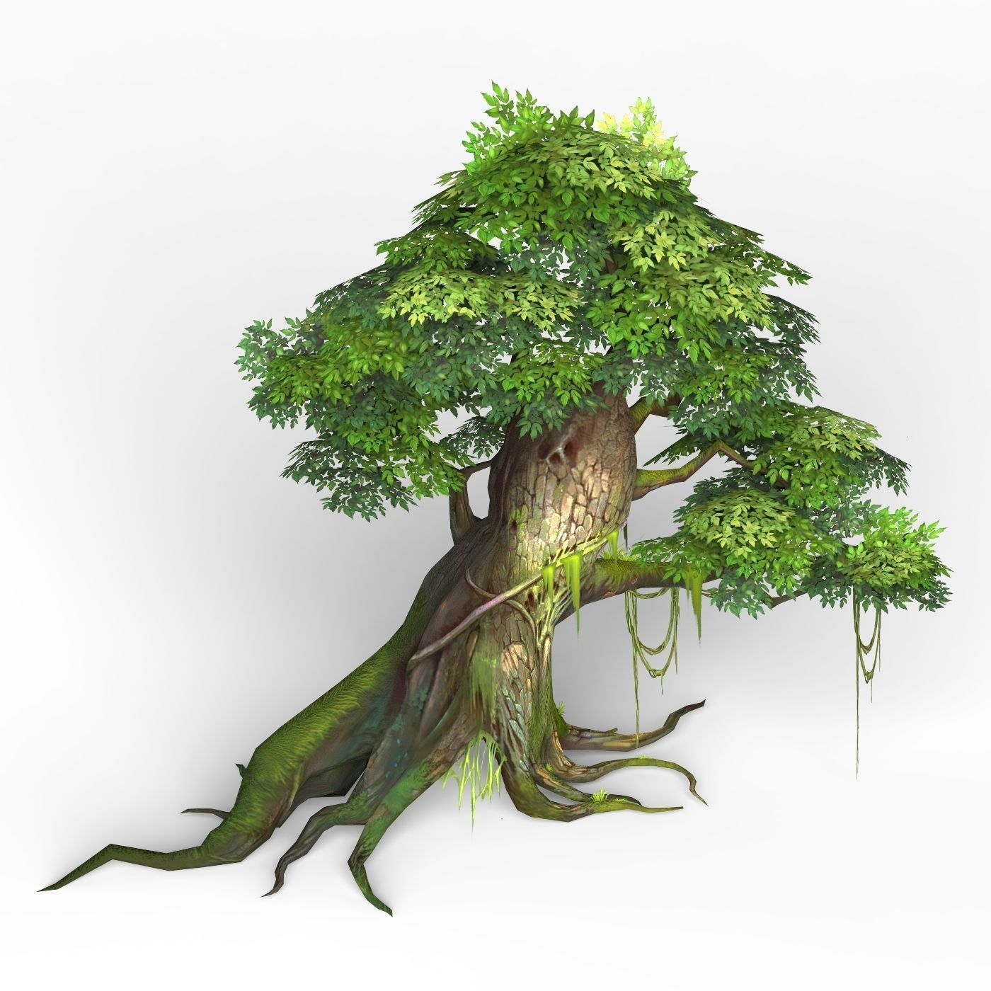 Game Ready Fantasy Tree 02 Low-poly 3D model_3