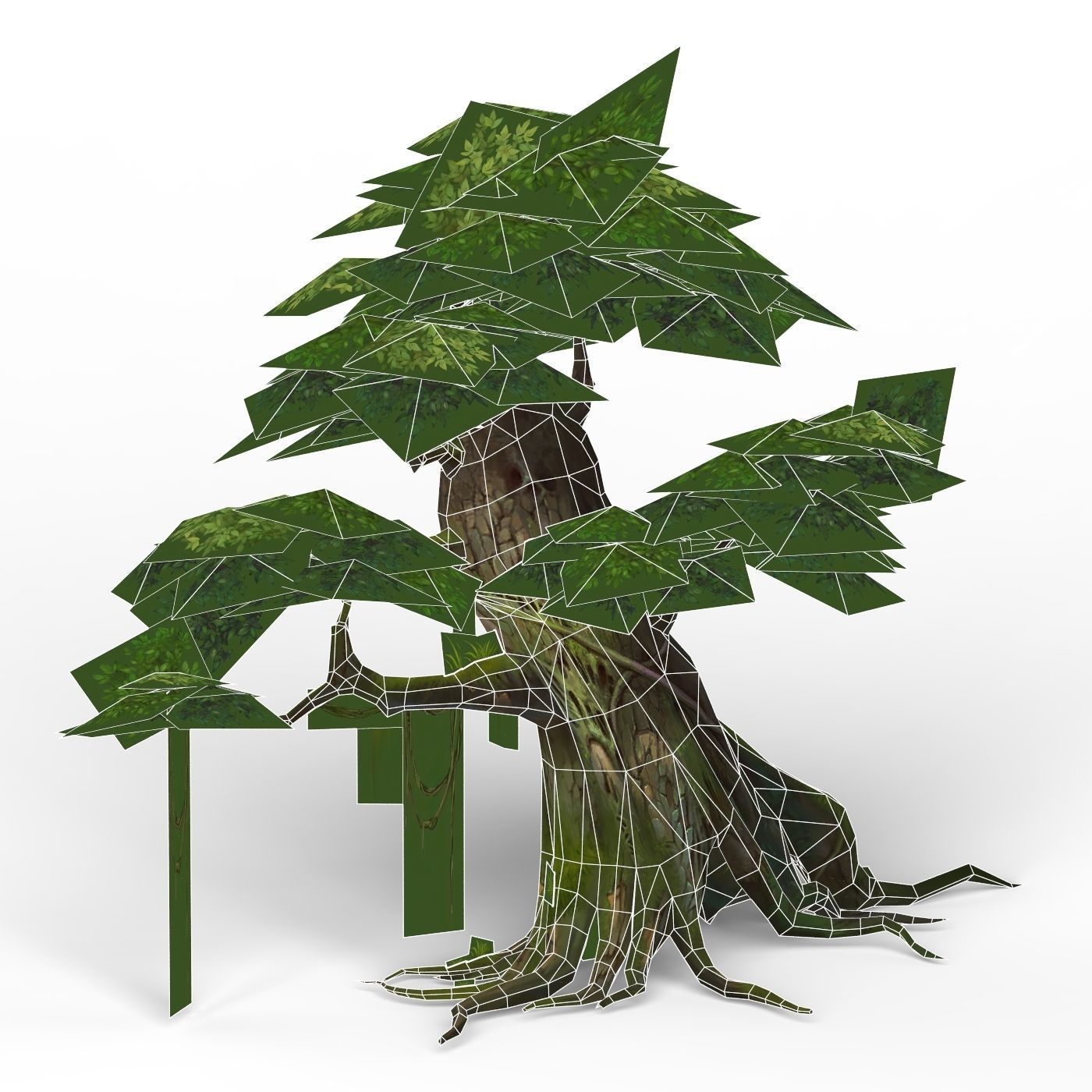 Game Ready Fantasy Tree 02 Low-poly 3D model_4