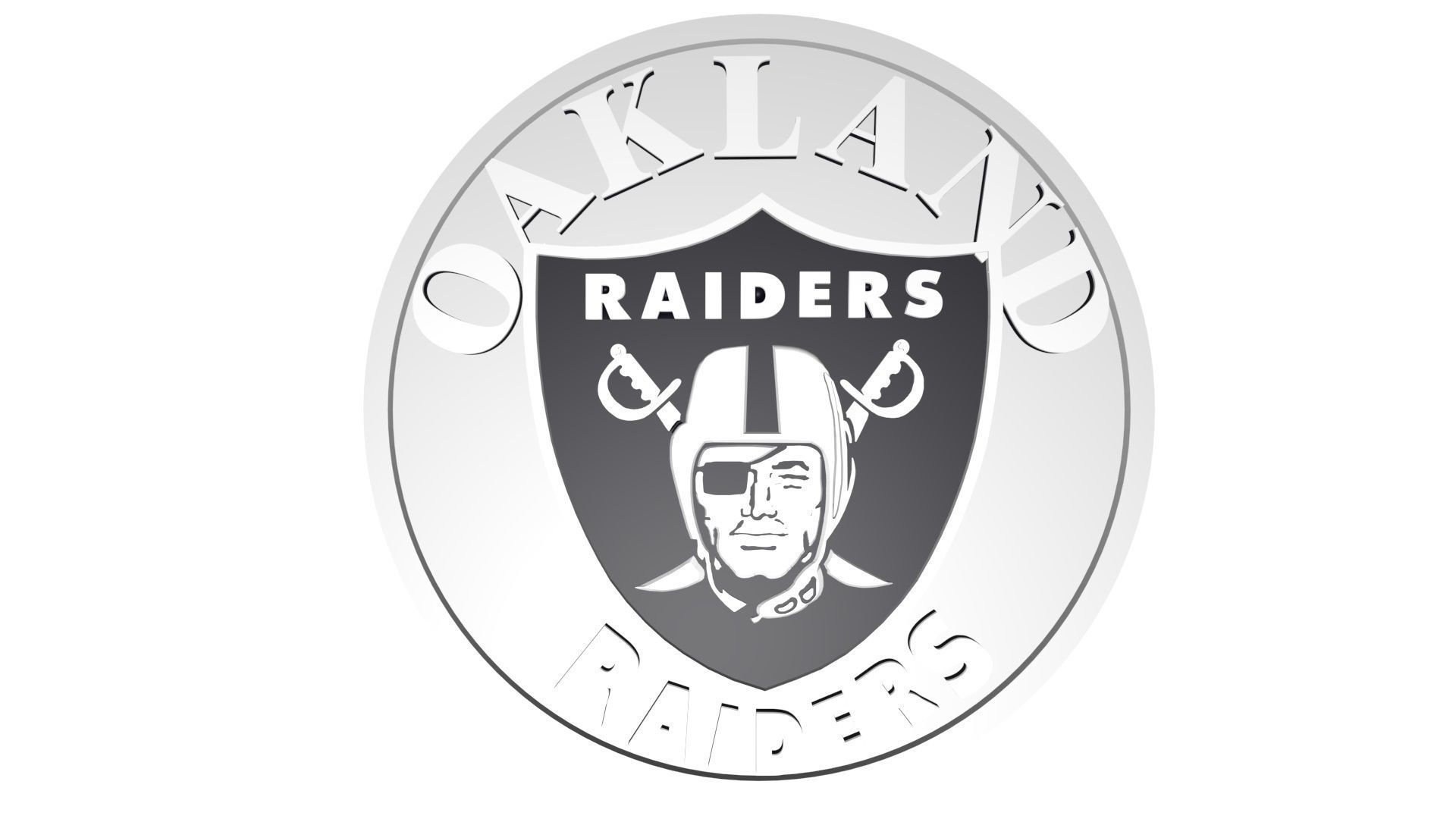 Raiders logo disc 3D model_1