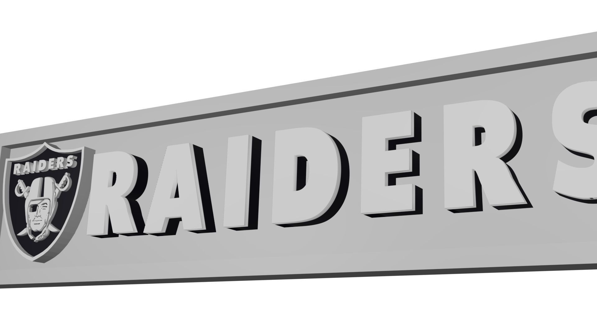 Raiders logo plate 3D model_2