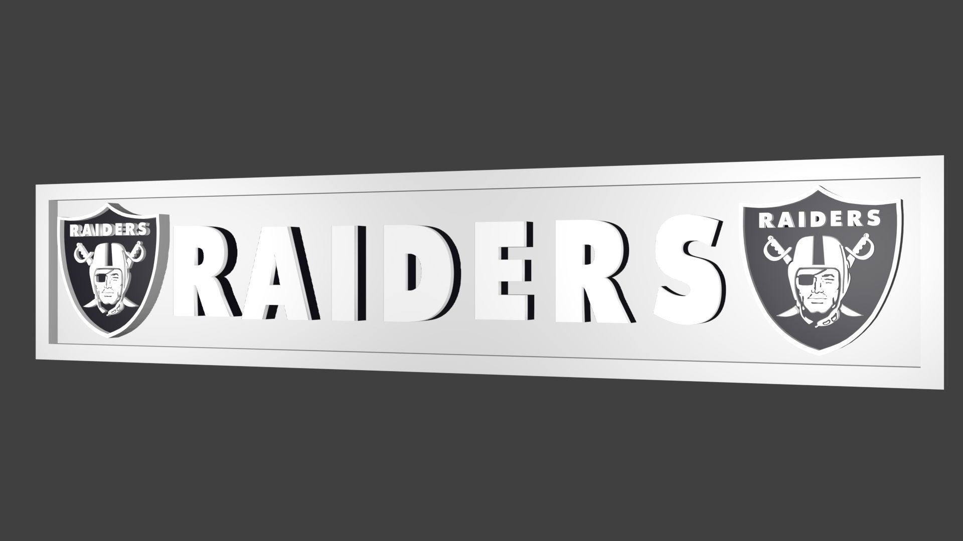 Raiders logo plate 3D model_2