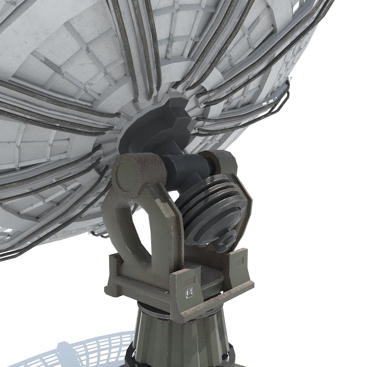 Huge Satellite Dish  Low-poly 3D model_4