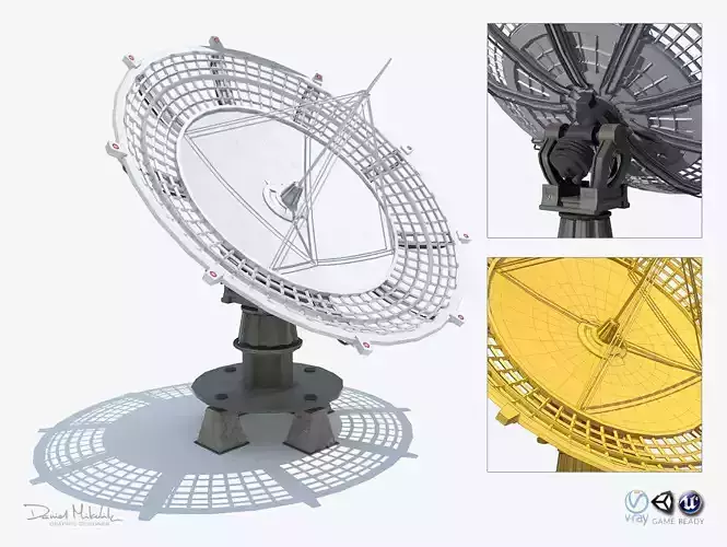 Huge Satellite Dish  Low-poly 3D model