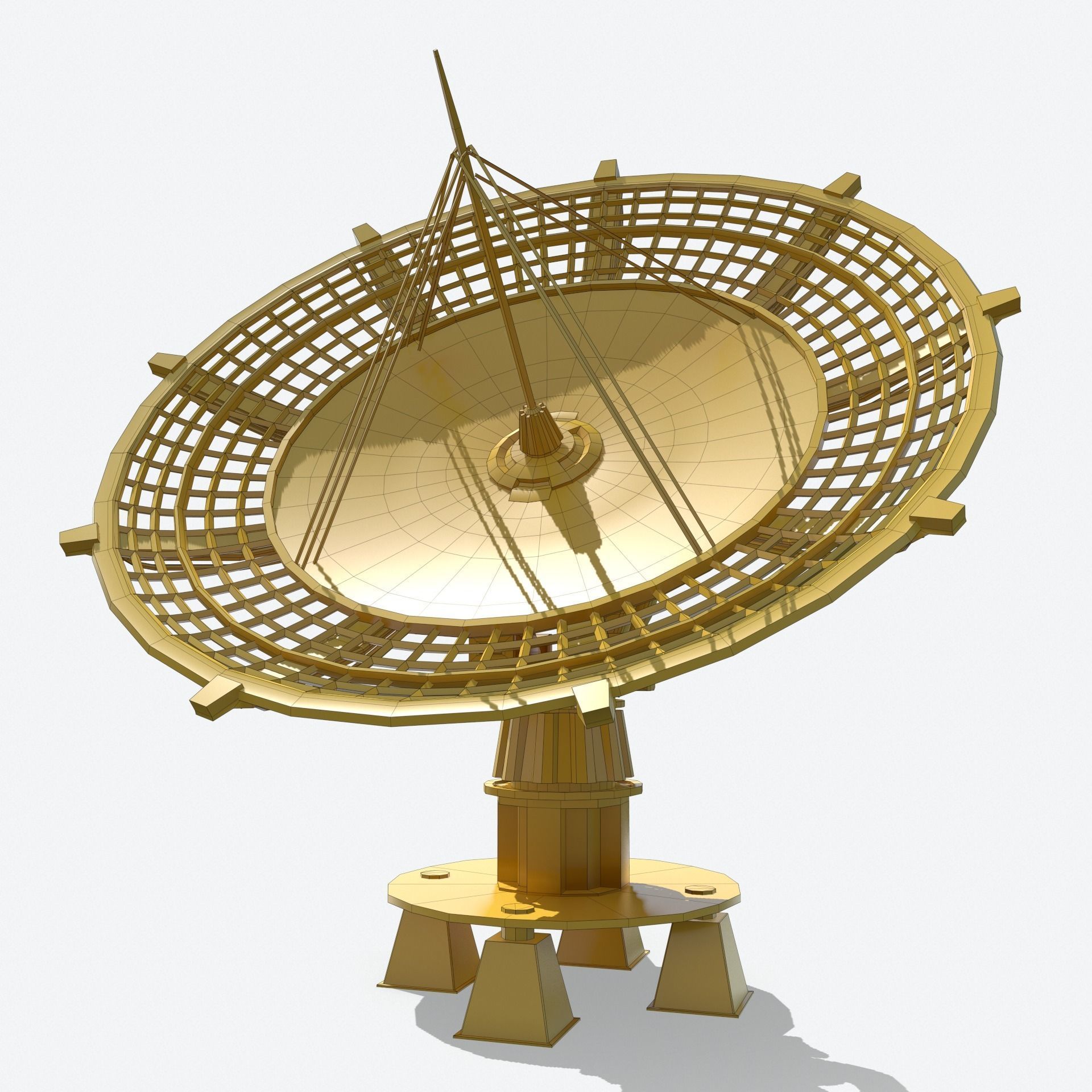 Huge Satellite Dish  Low-poly 3D model_12