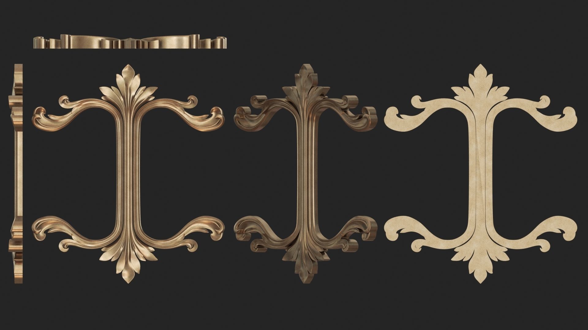 9 Ornament Samples with flat backside 3D print model_4