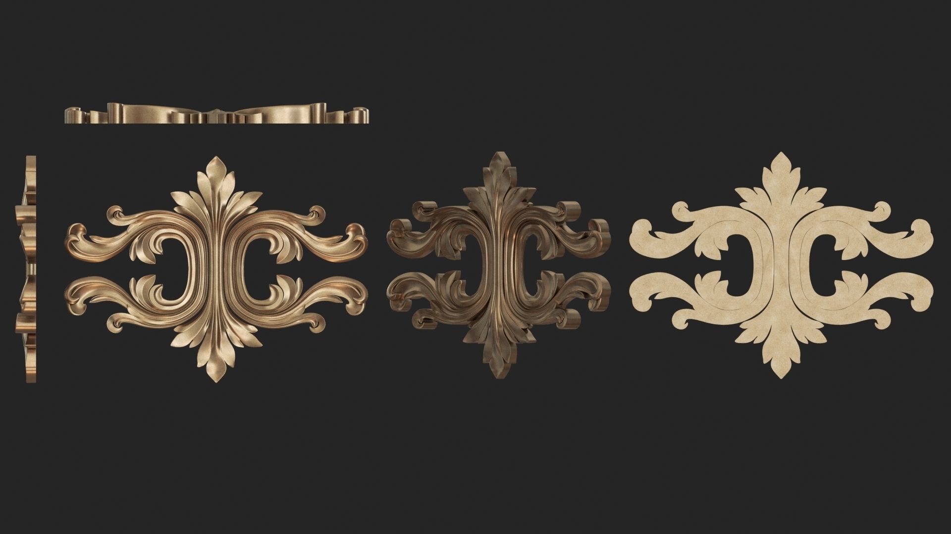 9 Ornament Samples with flat backside 3D print model_5