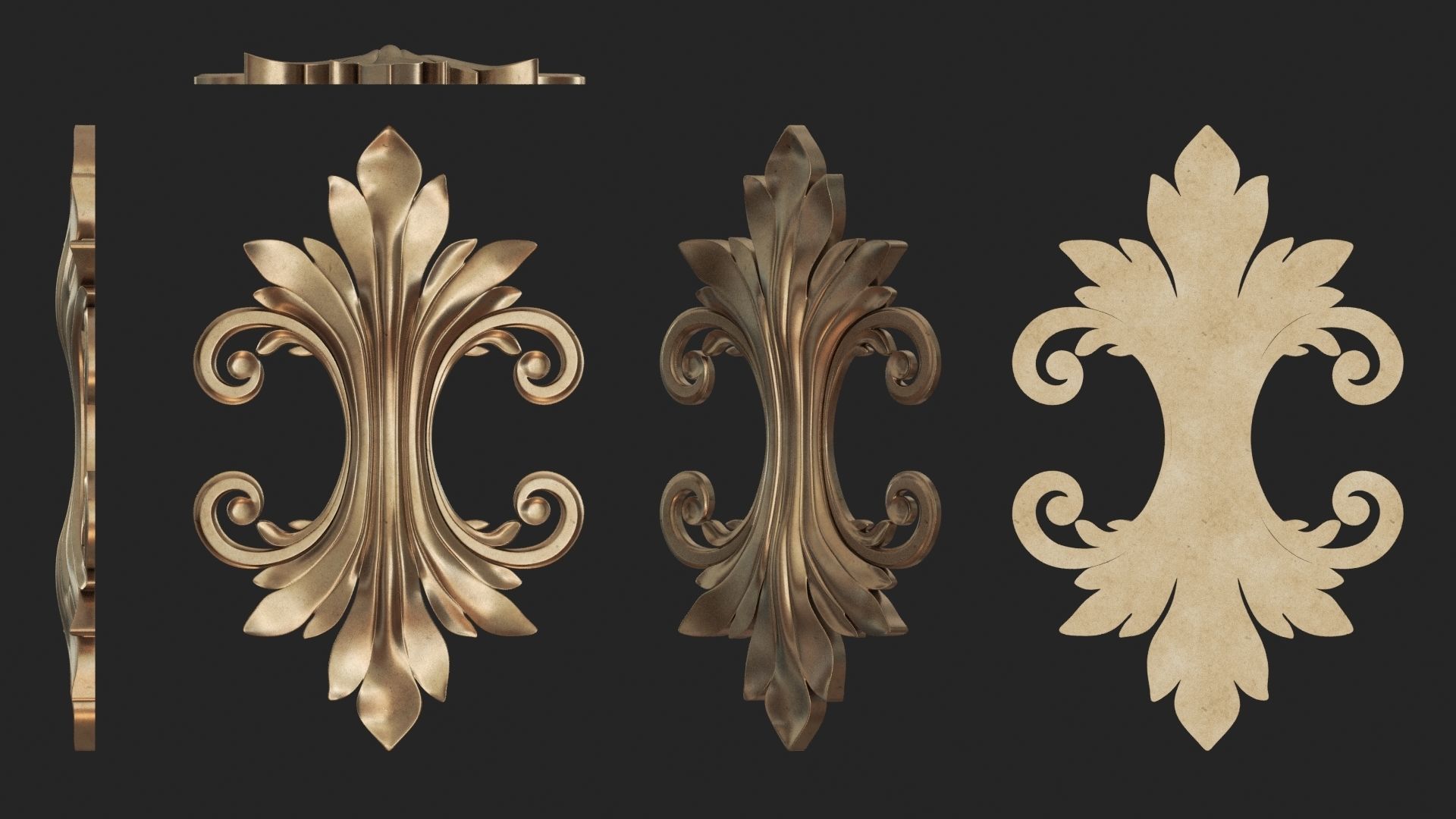 9 Ornament Samples with flat backside 3D print model_2