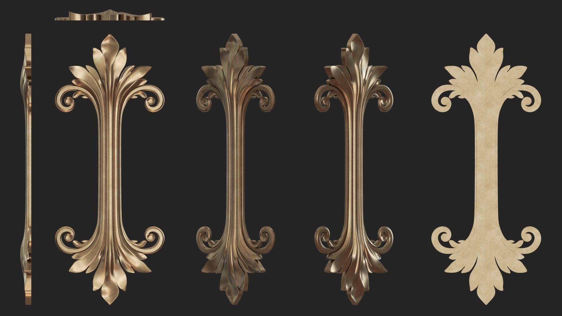 9 Ornament Samples with flat backside 3D print model_3