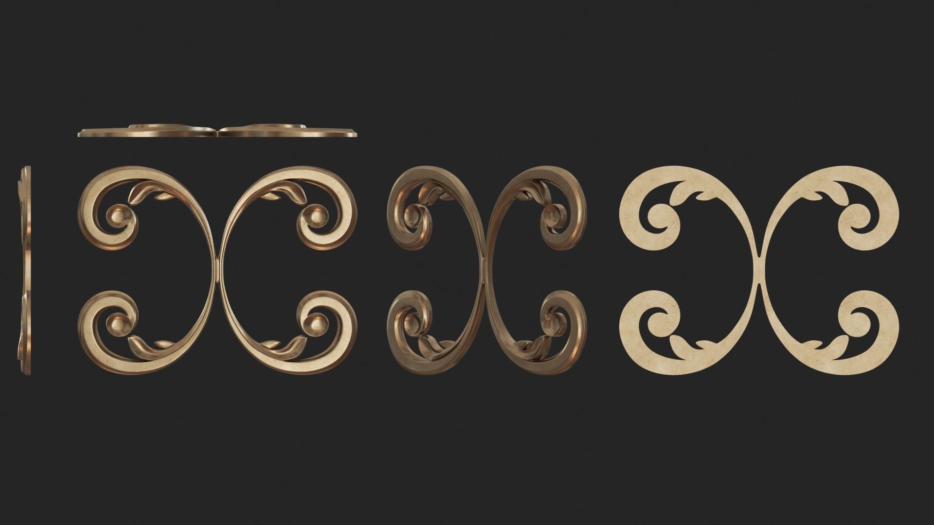 9 Ornament Samples with flat backside 3D print model_9